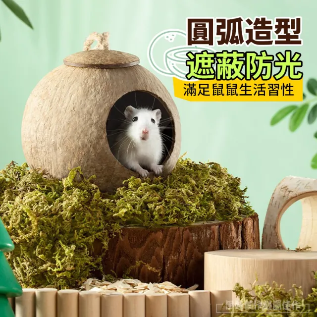 【IDREES 伊德萊斯】冬季倉鼠椰殼窩 倉鼠籠造景 避寒保暖溫倉鼠躲避屋(倉鼠籠 倉鼠窩 寵物飼養箱)