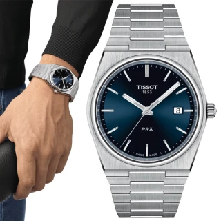 【TISSOT 天梭 官方授權】PRX系列 1970年代復刻 時尚腕錶 禮物推薦 送禮首選(T1374101104100)