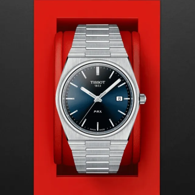【TISSOT 天梭】PRX系列 1970年代復刻 時尚腕錶 錶 週年慶 雙11 (T1374101104100)