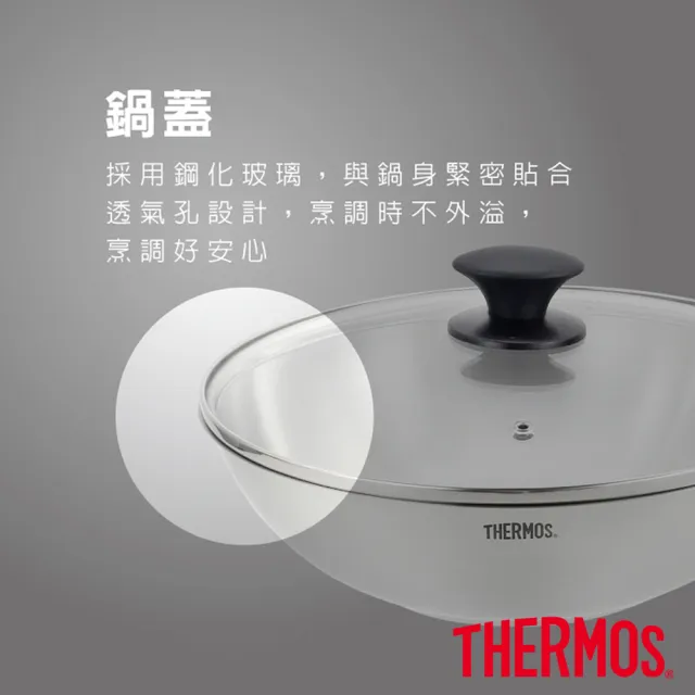 【THERMOS 膳魔師】獨家專售_巧膳不鏽鋼含蓋單柄炒鍋28cm+不鏽鋼二入刀具組(LPD-28HB-S+FA-05N)