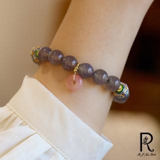 【RJ New York】天然紫瑪瑙好運平安扣玉髓瑪瑙手串(紫色)