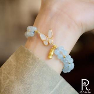 【RJ New York】優雅蝴蝶竹節天然海藍寶紫水晶月光石手串(3款可選)