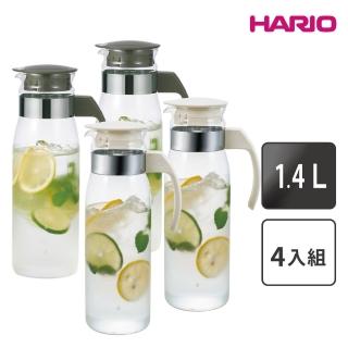 【HARIO】耐熱玻璃冷水壺–4入組／1.4L(RPLN-14)