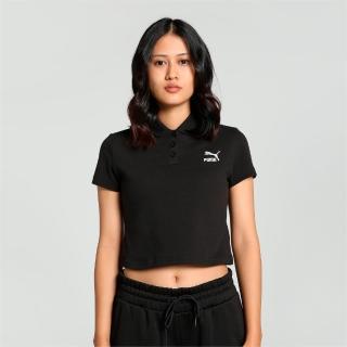 【PUMA】短袖上衣 女款 運動 POLO衫 歐規 CLASSICS 黑 62804801