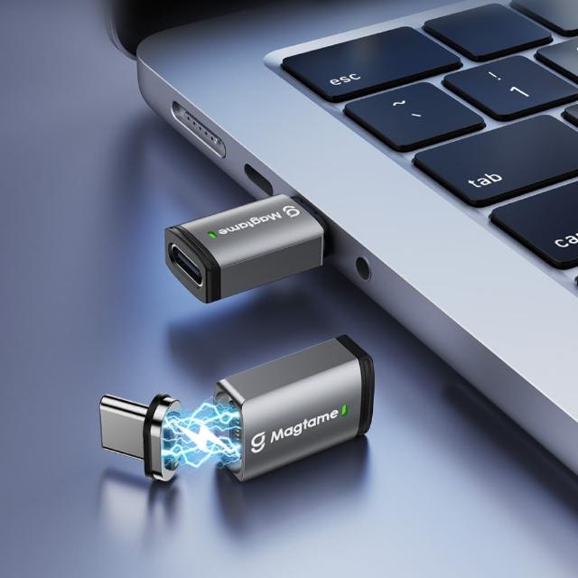 【Magtame】USB-C 240W PD磁性轉接頭-直頭款 TZ67