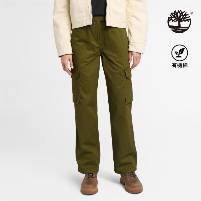 【Timberland】女款橄欖綠色工裝休閒長褲(A5YYK302)