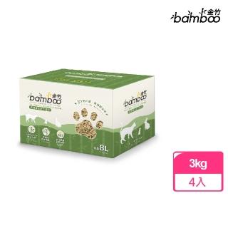【金竹】天然環保竹子貓砂4箱組(豆腐砂/天然竹香/8L/3kg/)