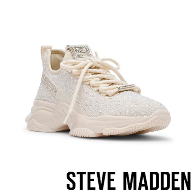 【steve madden】MYSTERIA-P 鑽面綁帶運動休閒鞋(米色)