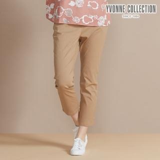 【YVONNE 以旺傢飾】立體彈性長褲-蜜茶棕