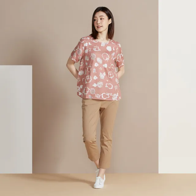 【YVONNE 以旺傢飾】出清品 立體彈性長褲-蜜茶棕