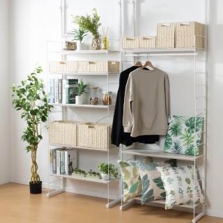 【NITORI 宜得利家居】◆Npolder 伸縮鋼製衣架 WW N 附木質衣架5入組(頂天立地 衣架 木質衣架)
