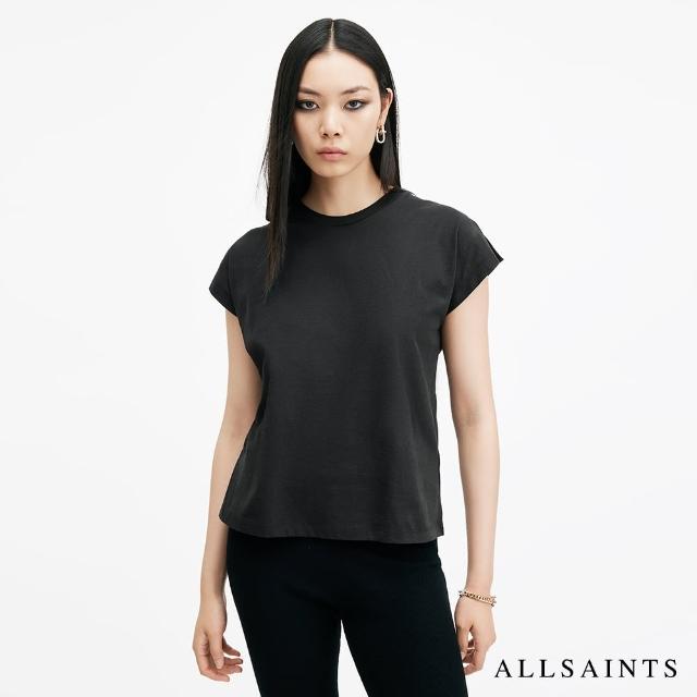 【ALLSAINTS】RUE 純棉開岔短袖T恤-黑 W185JB(常規版型)