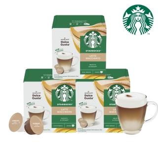 【NESCAFE Dolce Gusto】STARBUCKS 星巴克拿鐵咖啡膠囊12顆x3盒(適用雀巢多趣酷思咖啡機)