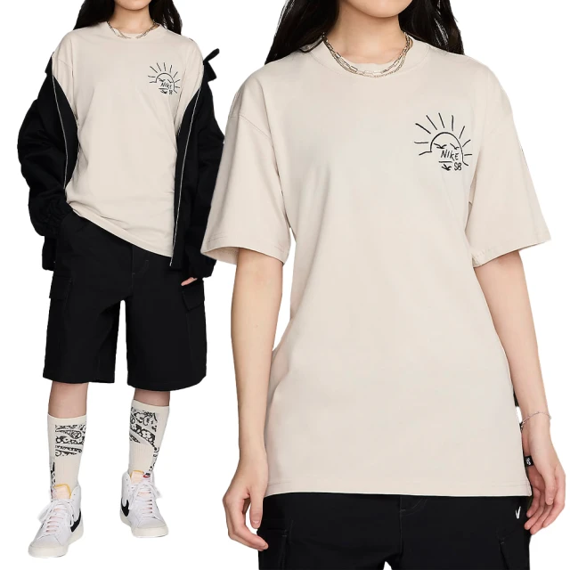 NIKE 耐吉 NK SB Tee M90 Train Monik 男款 女款 米白色 寬鬆 中性 短袖 FZ5282-104