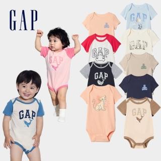 【GAP】嬰兒裝 Logo純棉圓領短袖包屁衣-多款可選(402477&427711&434527&505583&402638&505609)