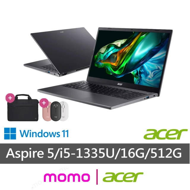 Acer 筆電包/滑鼠組★15.6吋i5輕薄筆電(Aspire 5/A515-58P-58UC/i5-1335U/16G/512G/W11)