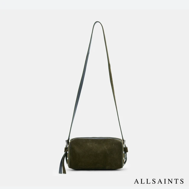 ALLSAINTS MIRO BARREL 鉚釘麂皮牛皮側背包水桶包 W065XB