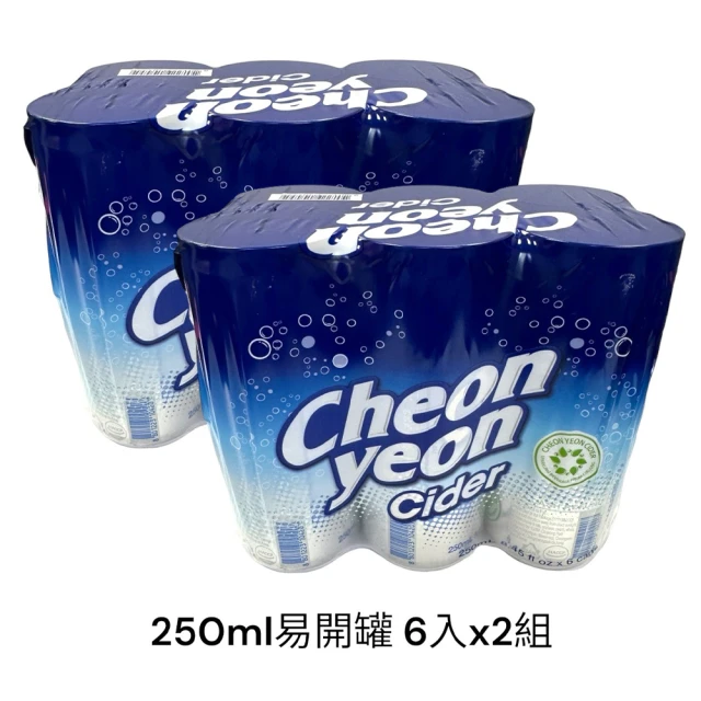 一和 韓國Cheonyeon Cider泉淵汽水250mlx12罐(6+6)