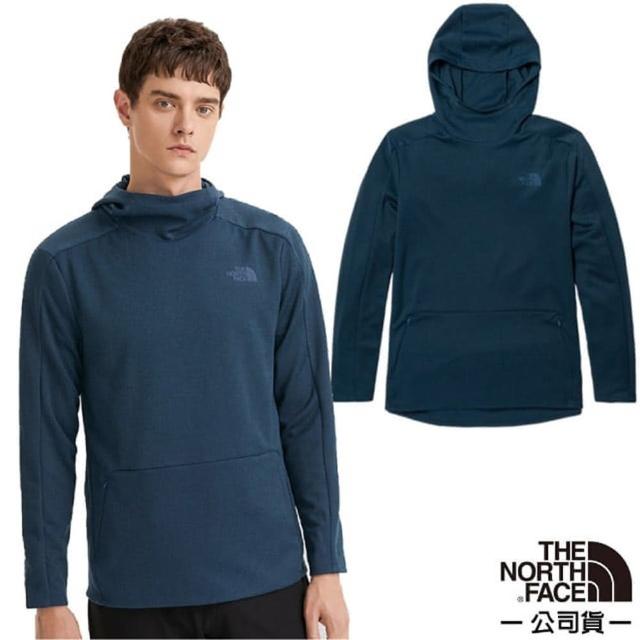 【The North Face】男 FlashDry吸濕透氣連帽長袖T恤_亞洲版型.休閒衫(7QOF-HKW 深藍)