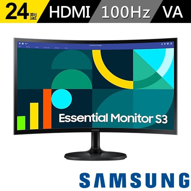 【SAMSUNG 三星】S24D362GAC 曲面萊茵護眼低藍100Hz飆速螢幕(24型/100Hz/FHD/1800R/HDMI+Dub/VA)