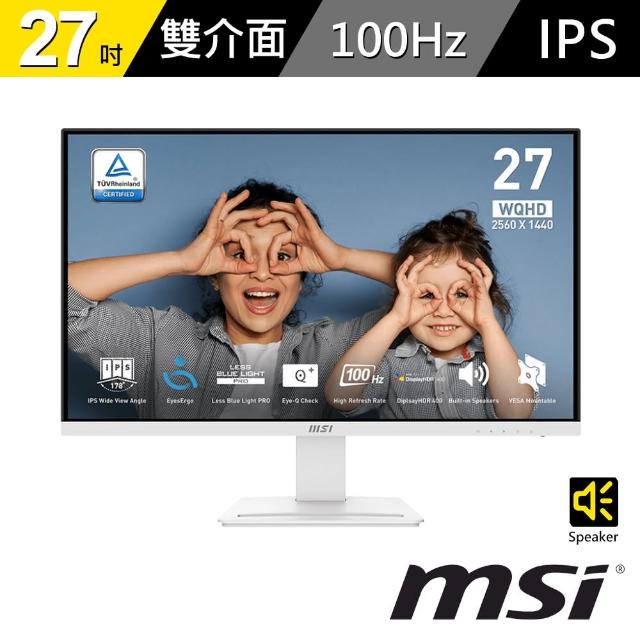 【MSI 微星】PRO MP273QW E2 27型 IPS 100Hz 16:9 顯示器(DP/HDMI/1ms MPRT)