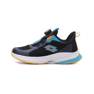 【LOTTO】19-23cm 閃星 旋鈕輕量跑鞋 藍黑 中大童鞋 LT4AKR5430
