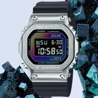【CASIO 卡西歐】G-SHOCK 彩虹磚牆 方形電子腕錶 畢業禮物 送禮 推薦(GM-5600RW-1)