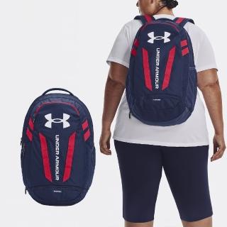 【UNDER ARMOUR】後背包 Hustle 5.0 Backpack 藍 紅 防潑水 15吋 筆電包 運動包 背包 UA(1361176409)