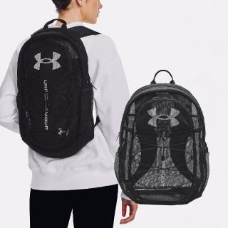【UNDER ARMOUR】後背包 Hustle Mesh Backpack 黑 灰 15吋 拉繩 筆電包 運動包 籃球包 UA(1372288001)