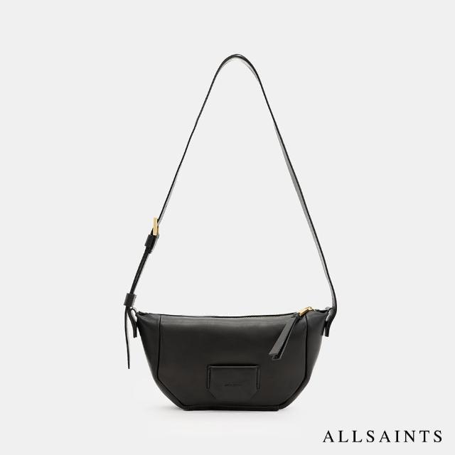 【ALLSAINTS】MADEA 迷你牛皮側背包-黑 W349XB