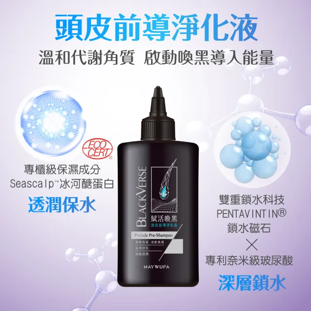 【美吾髮】BlackVerse賦活喚黑 頭皮淨化液200ml(頭皮逆齡/溫和代謝/淨化液/灰白髮/何首烏/涼感)