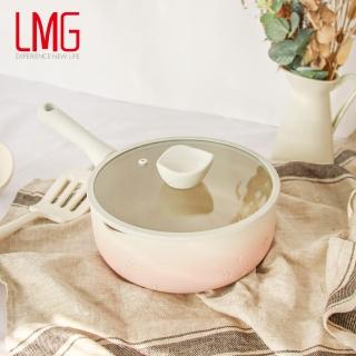 【LMG】雪櫻日式不沾雪平鍋-櫻花粉20cm(料理鍋 單柄湯鍋)