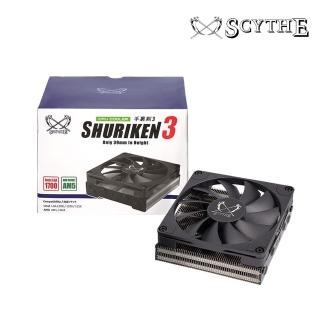 【SCYTHE】鎌刀 SCSK-3000 手裡劍3 下吹式CPU風扇(原廠3年保固/安裝高度3.9cm/4根熱導管)