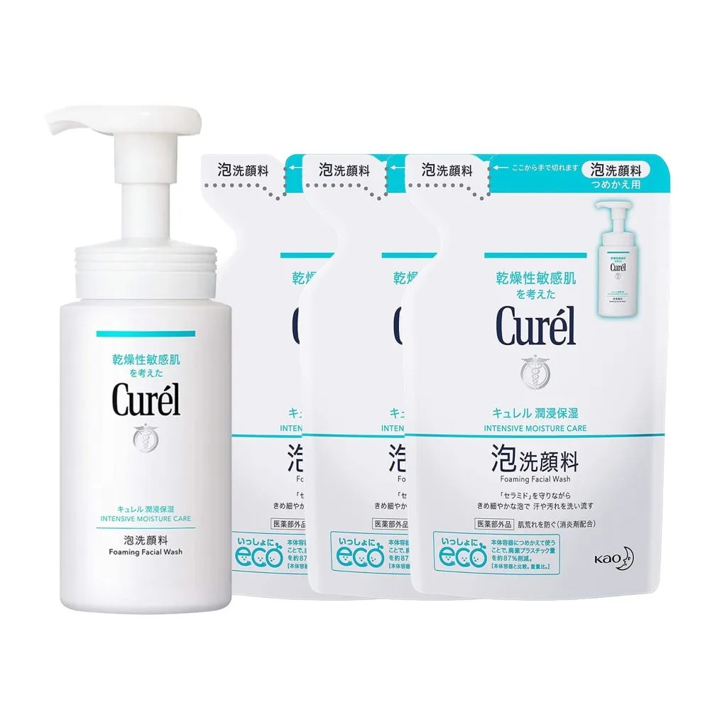 【Curel 花王珂潤】泡泡洗顏慕斯(150ml*1+130ml補充包*3)