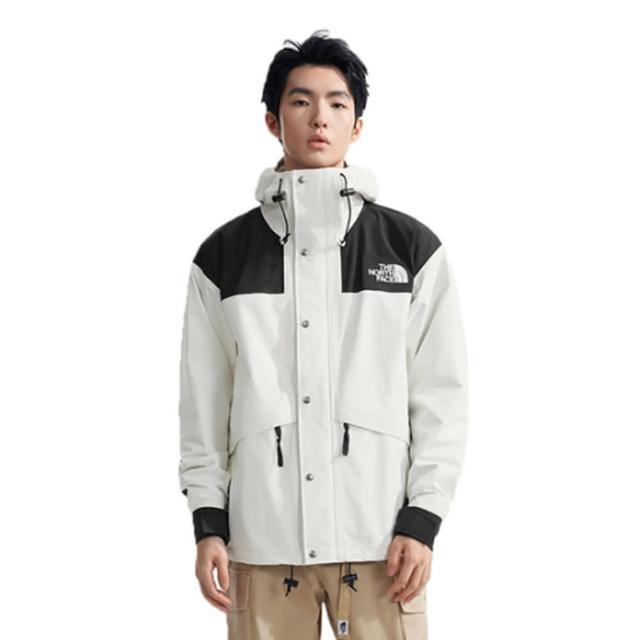 【The North Face】北臉 外套 男款 女款 運動連帽外套 防風 防潑水 美規 M RETRO 1986 米白 NF0A8AKJROU