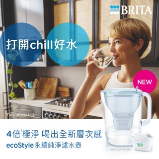 【BRITA】官方直營 eco Style永續版純淨濾水壺+2入MXPRO全效型濾芯(共1壺3芯)