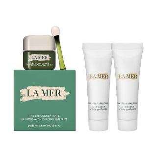 【LA MER 海洋拉娜】濃萃修復眼霜 15ml+淨瑩潔膚乳 30ml*2(平行輸入版)