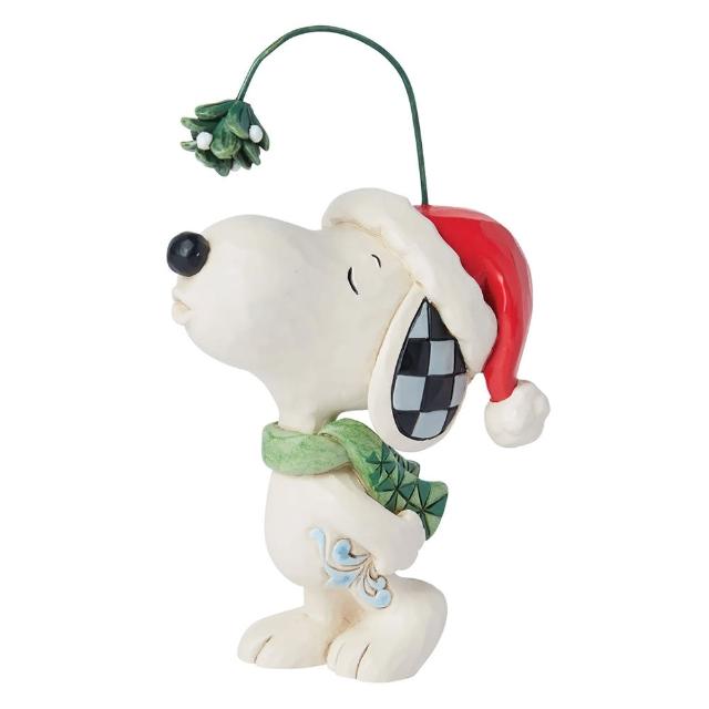 【Enesco】SNOOPY 迷你史努比聖誕帽塑像居家擺飾