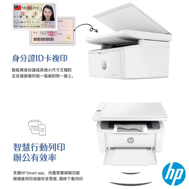 【HP 惠普】LaserJet M141w 三合一Wifi黑白雷射複合機(列印/影印/掃描/無線) (7MD74A)