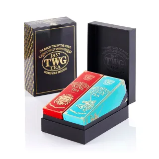 【TWG Tea】時尚茶罐雙入禮盒組 國王早餐茶130g+皇后早餐茶 100g(黑茶+綠茶)