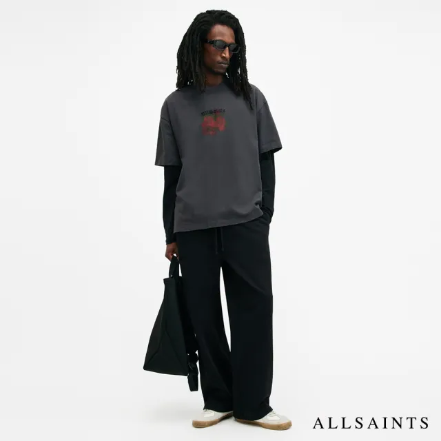 【ALLSAINTS】MELROSE 純棉寬鬆玫瑰LOGO短袖T恤 M007PB(寬鬆版型)