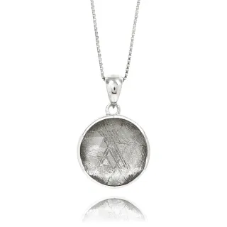 【正佳珠寶】天鐵 頂級天鐵隕石 13.5mm 大衛星 天鐵鎳鐵隕石吊墜｜925銀白K