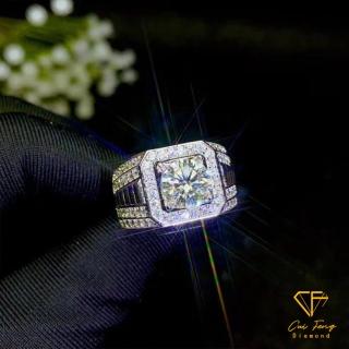 【CF Diamond】男戒 莫桑鑽《伯爵》(1克拉 父親節 母親節 戒指 鑽戒 禮物 生日)
