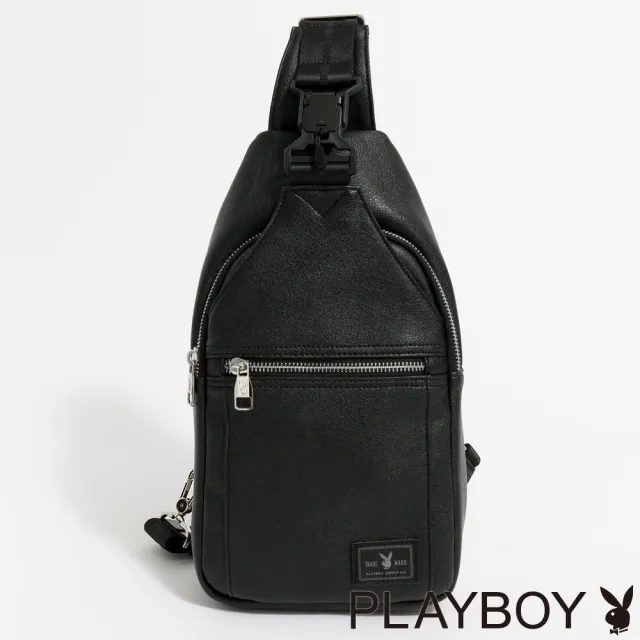 【PLAYBOY】單肩背包 Matte Black系列(黑色)