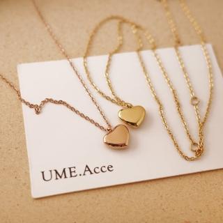 【UME.Acce】光面立體愛心鈦鋼項鍊(項鍊 鈦鋼 鈦鋼項鍊 愛心 愛心項鍊)