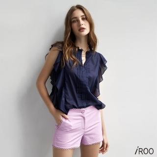 【iROO】蕾絲花瓣邊飾短褲