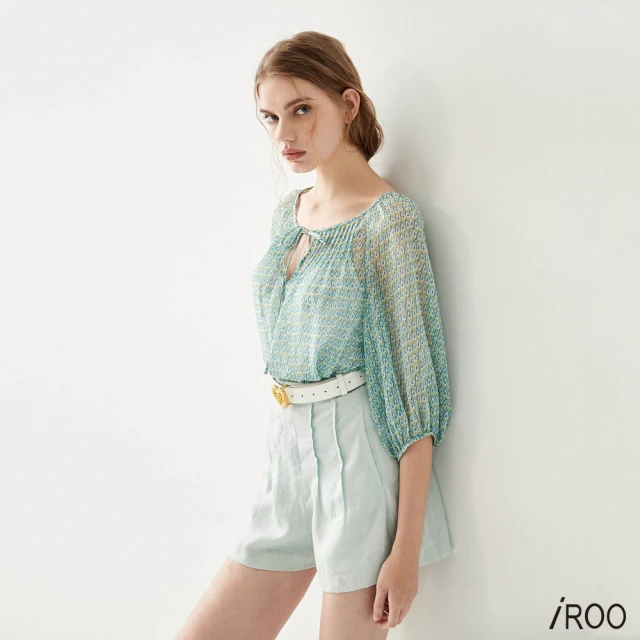 iROO 銅綠色喇叭長褲優惠推薦