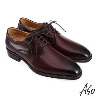 【A.S.O 阿瘦集團】A.S.O活氧抑菌氣墊鞋系列綁帶紳士鞋(酒紅色)