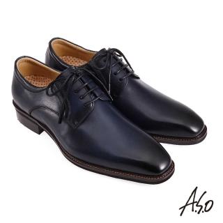 【A.S.O 阿瘦集團】A.S.O活氧抑菌氣墊鞋系列綁帶紳士鞋(深藍色)