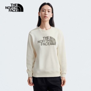 【The North Face】TNF 北臉 休閒 長袖大學T W SUMMIT MESH RLX CREW-AP 女 米白(NF0A8ASUQLI)